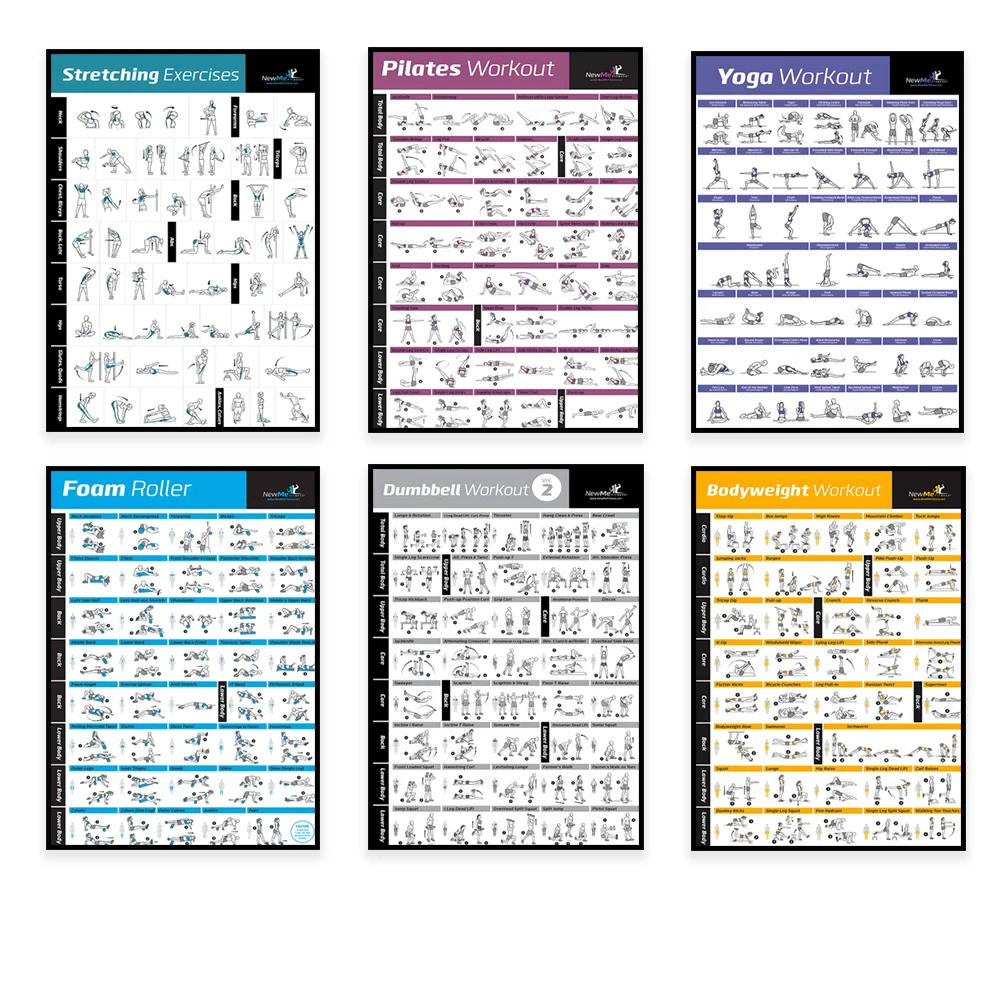 Body Exercise Training Chart W - Home Gym Yoga 评论和价格